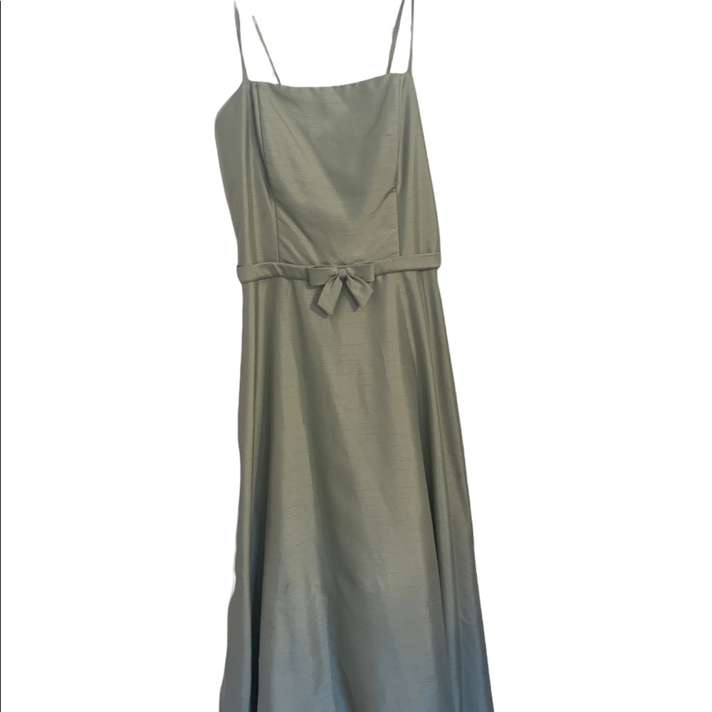 Vintage Celery Green Tea Length Gown Below Knee Siz… Gem